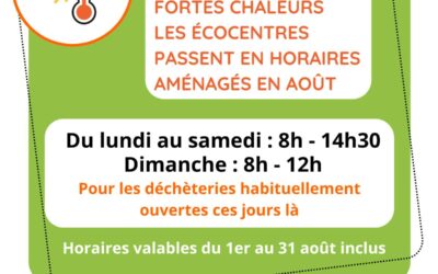 Déchèteries : horaires aménagés